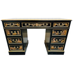 Vintage Chinoiserie Stil Ebonized Schreibtisch