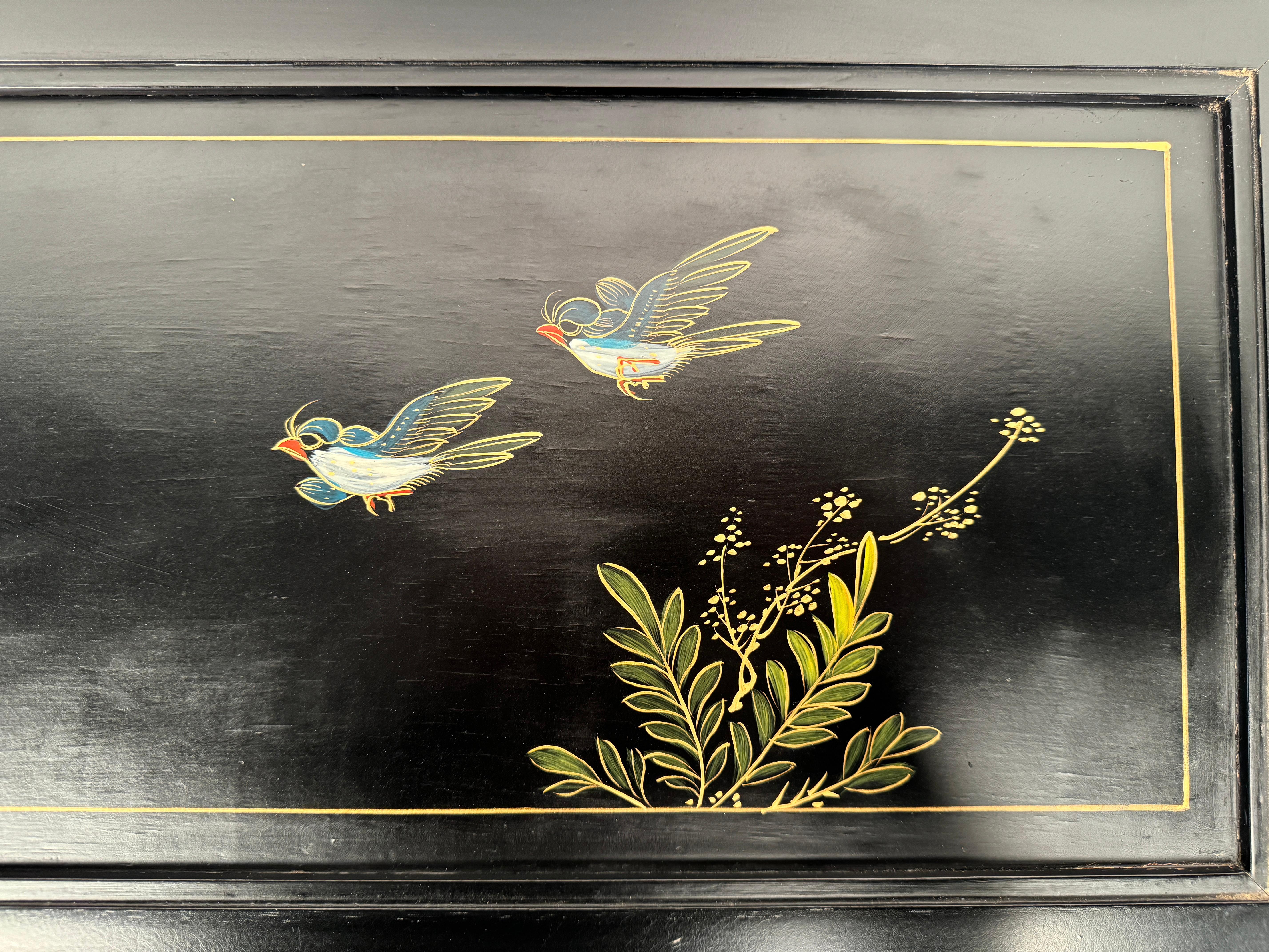 Vintage Chinoiserie Style Hand Painted Console Table For Sale 5