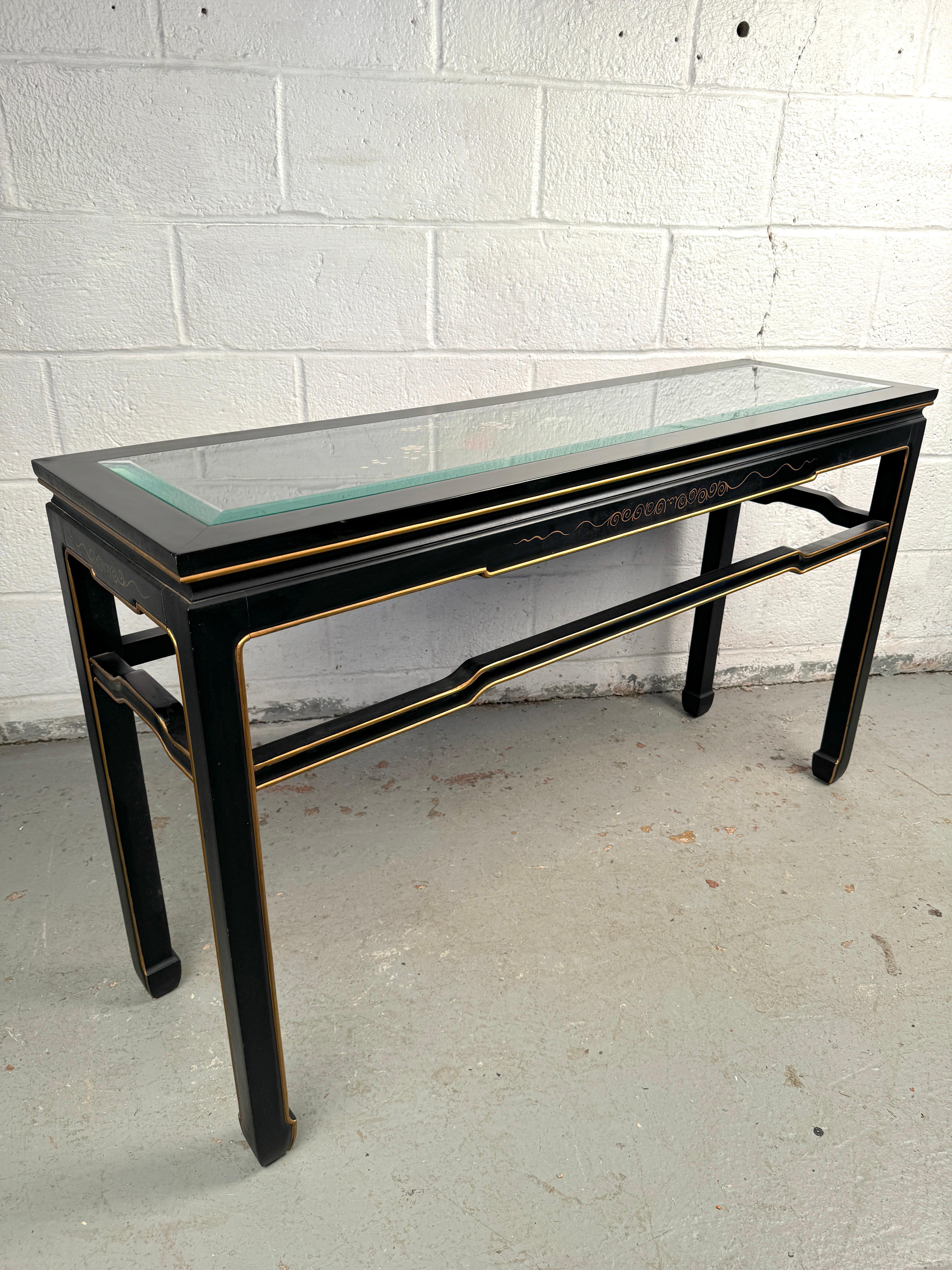 Vintage Chinoiserie Style Hand Painted Console Table For Sale 7