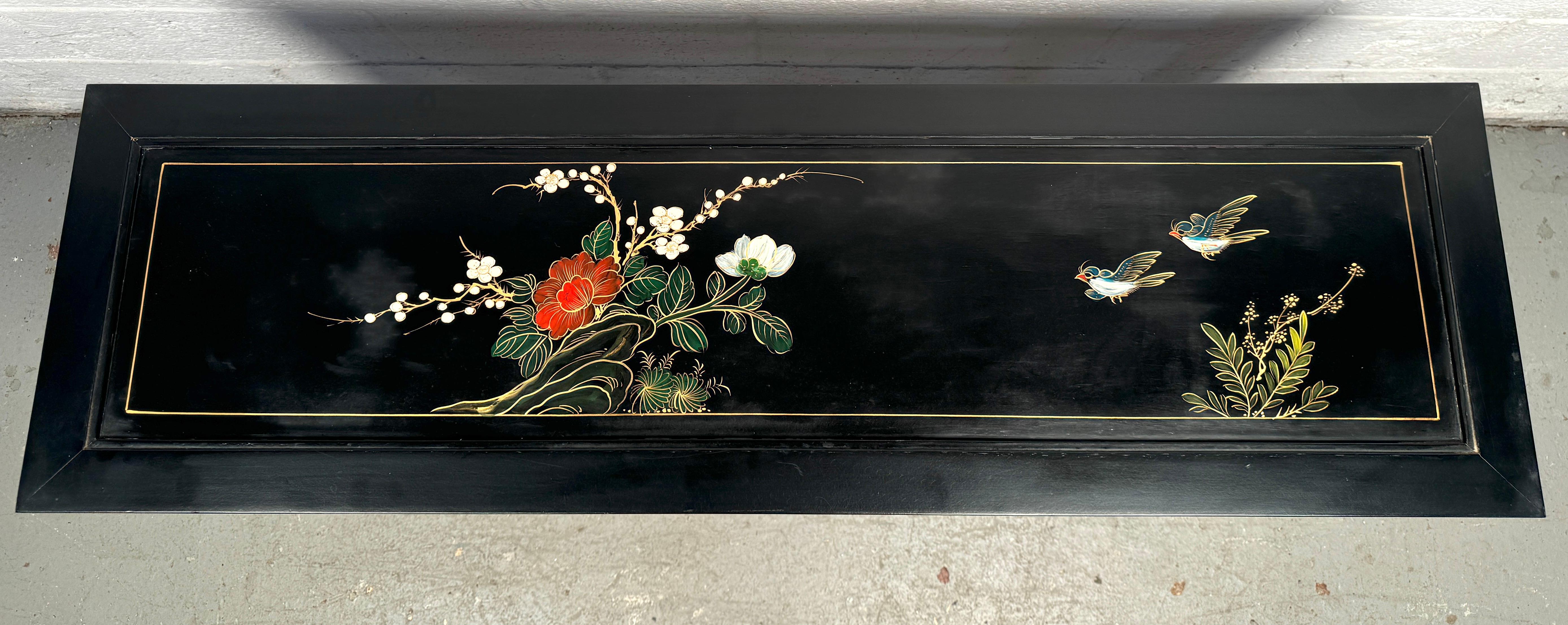 Vintage Chinoiserie Style Hand Painted Console Table For Sale 3