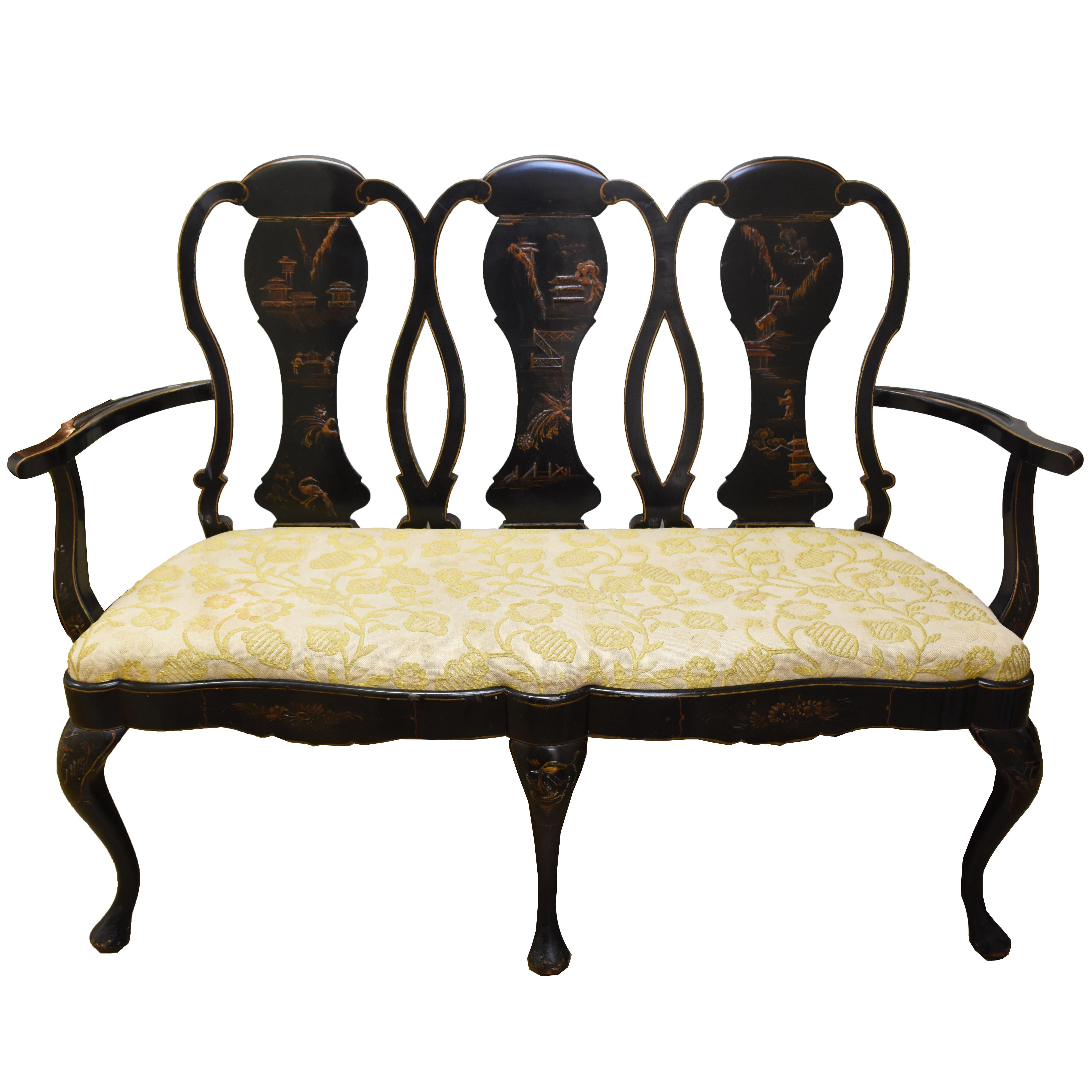 Vintage Chinoiserie Style Settee