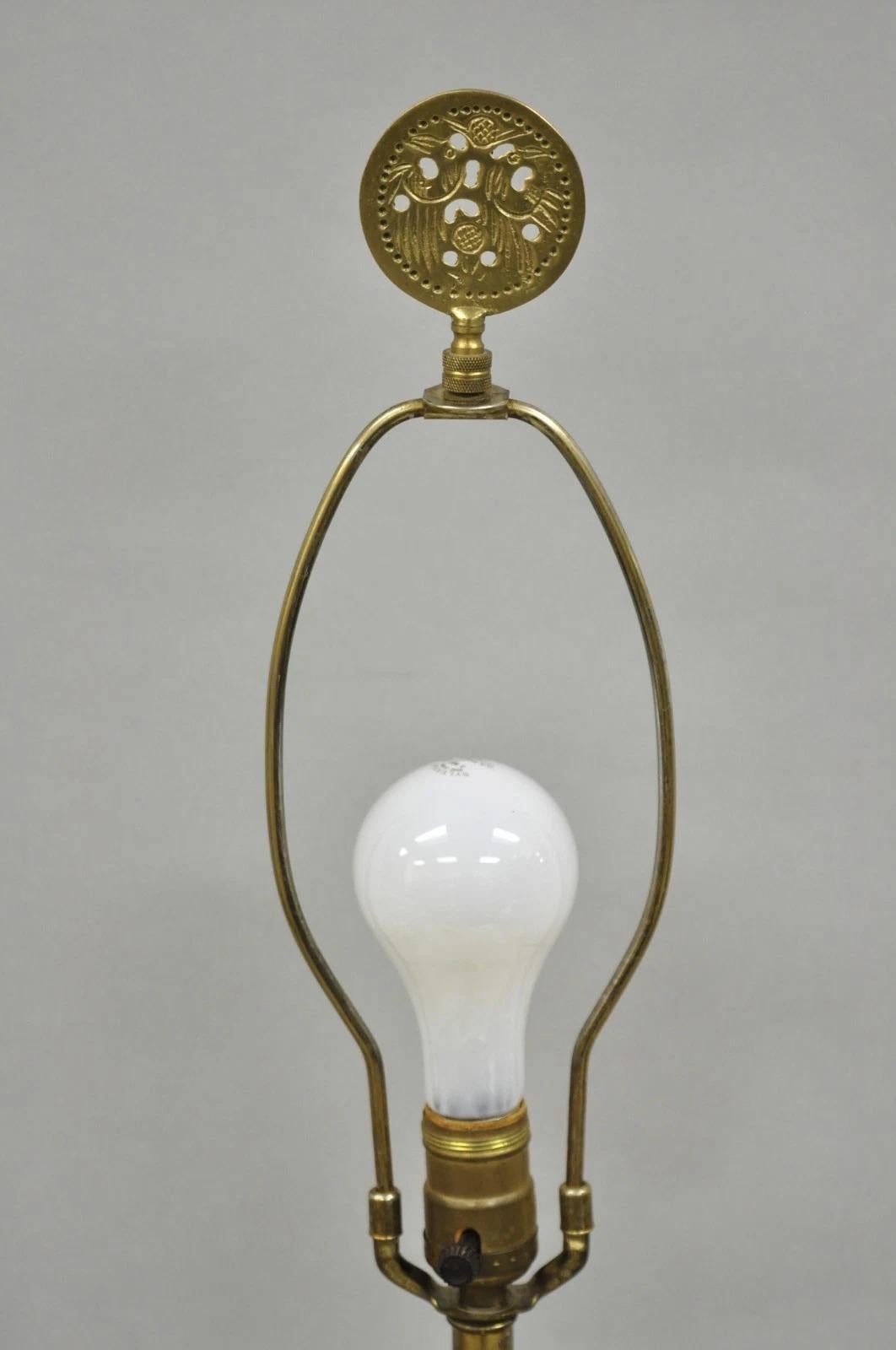 Vintage Chinoiserie White Porcelain Fretwork Cherry Blossom Tree Table Lamp For Sale 2