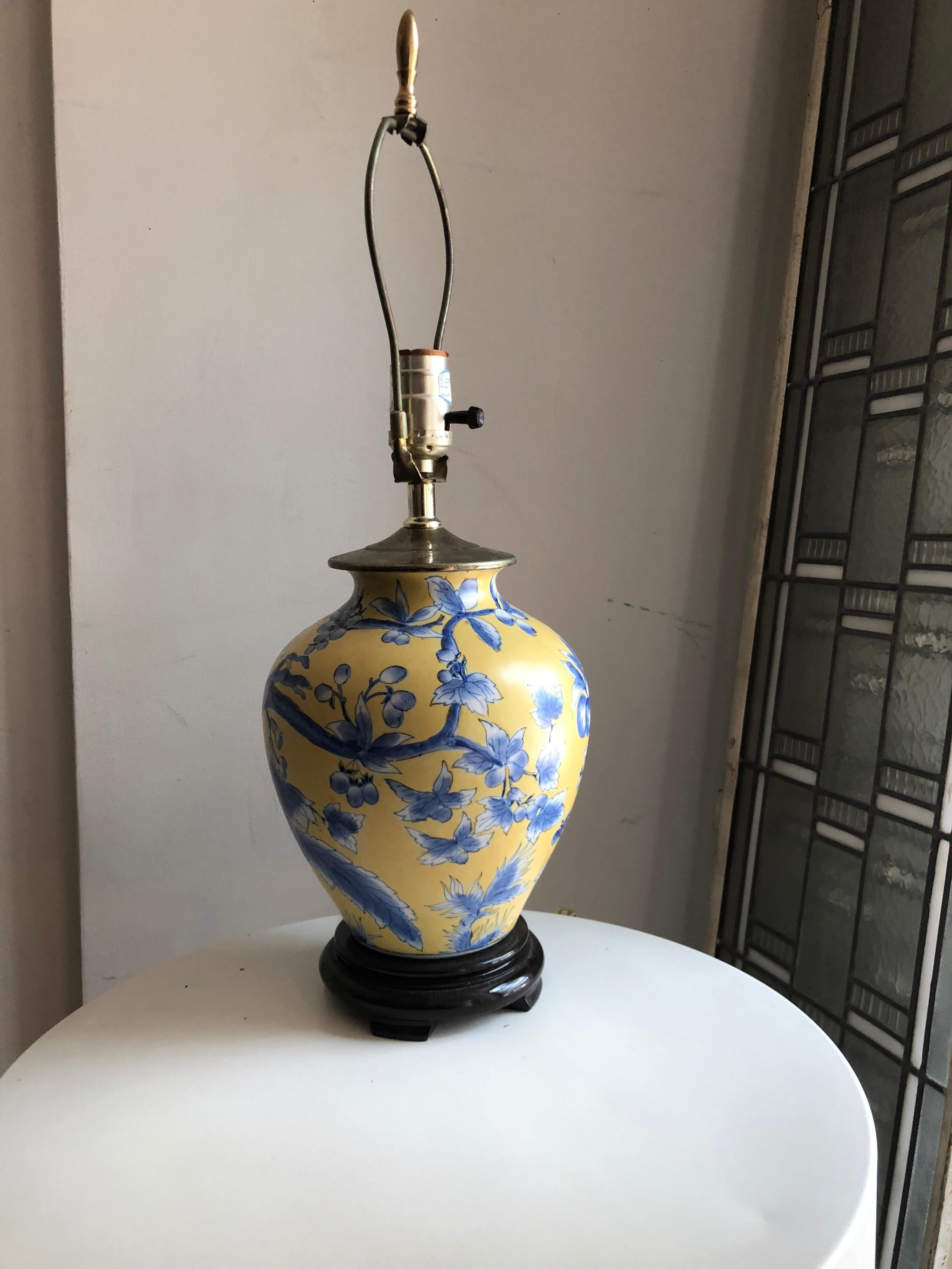 yellow and blue lamp