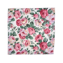Vintage Chintz Floral Cloth Dinner Napkins in Pink and Green, Set of 8