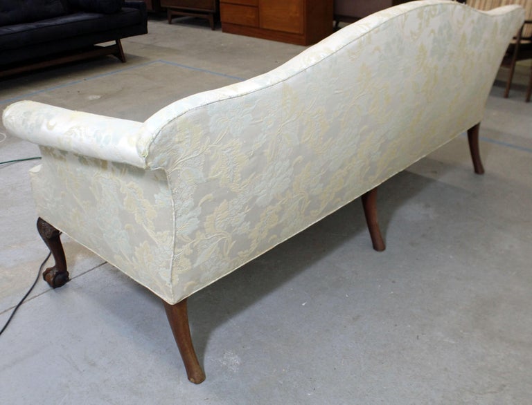 Vintage Chippendale Ball and Claw DownFilled Camel Back Sofa at 1stDibs