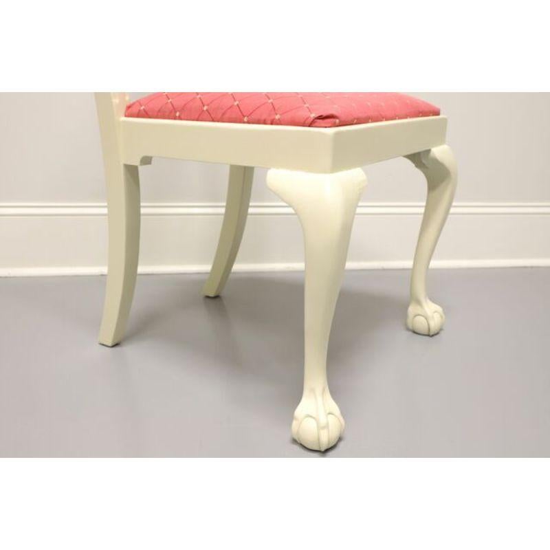 Chaises de salle à manger d'appoint vintage Chippendale Ball in Claw peintes en crème - Lot de 6 4