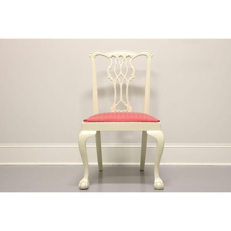Vintage Chippendale Ball in Claw Cream Painted Dining Side Chairs - Set of 6 In Good Condition For Sale In Charlotte, NC