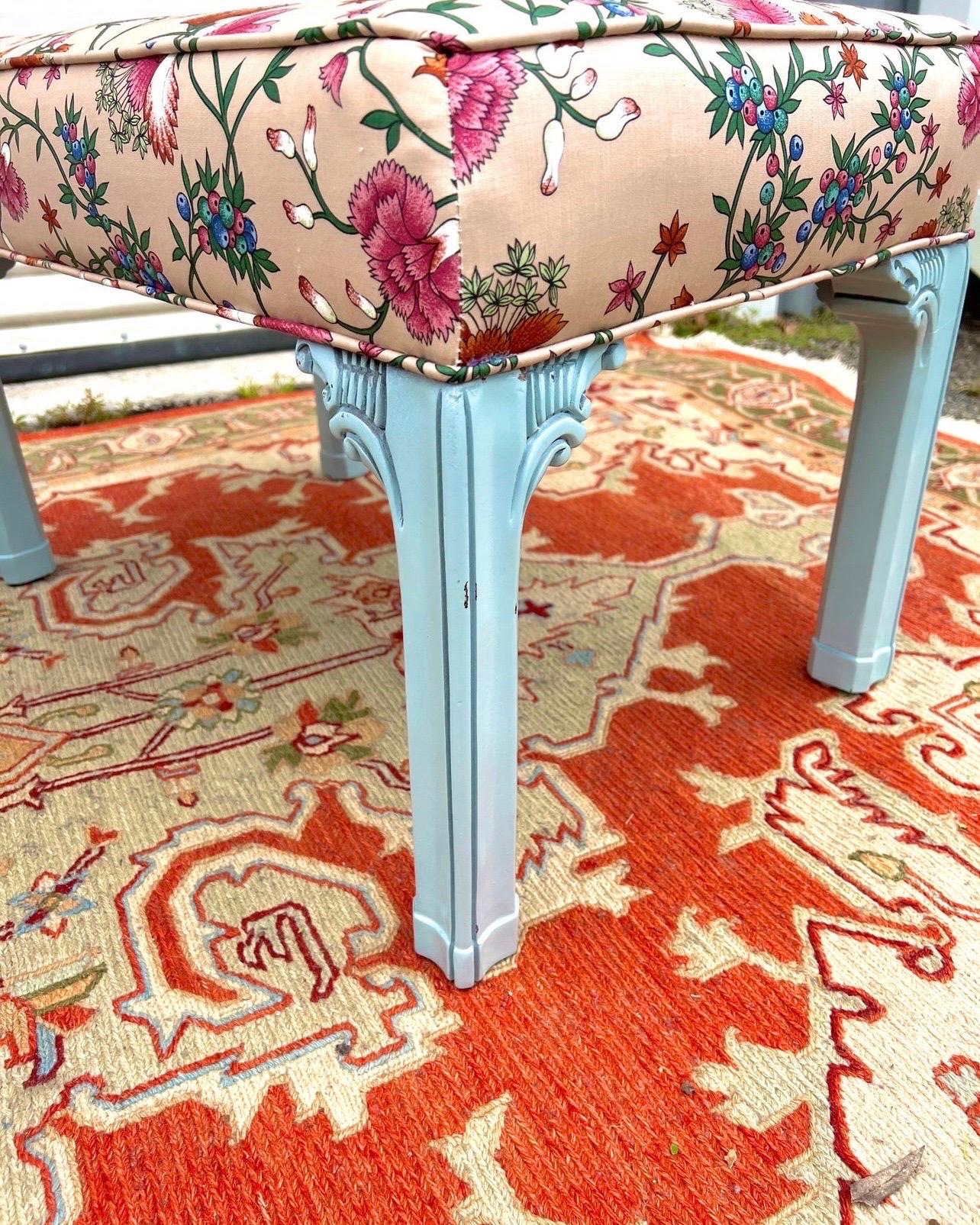 American Vintage Chippendale Benches, a Pair