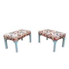 Retro Chippendale Benches, a Pair