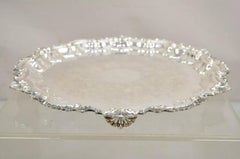 Vintage "Chippendale" By Wallace Round Scalloped Silver Plated Platter Tray