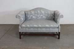 Vintage Chippendale Chinese Camelback Love Seat/Sofa by Hickory Chair Co