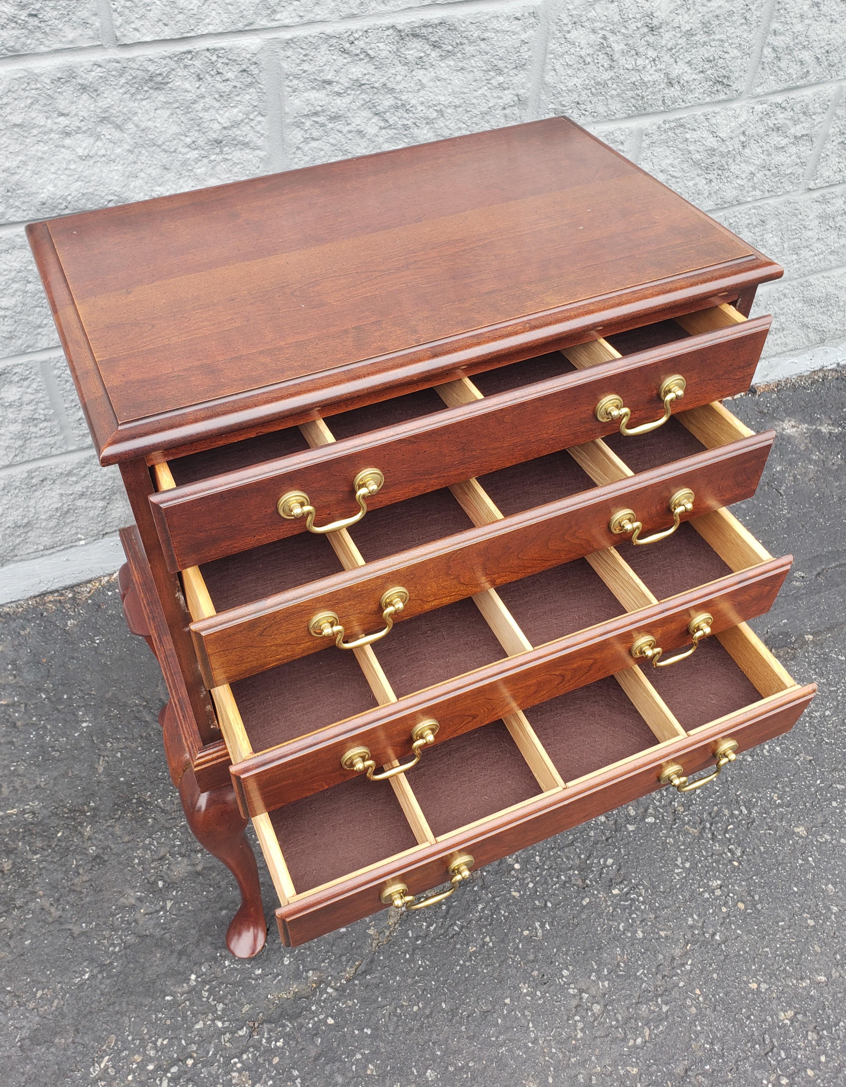 Vintage Chippendale Mahogany 4 Drawer Silver Chest, Circa 1970s 2