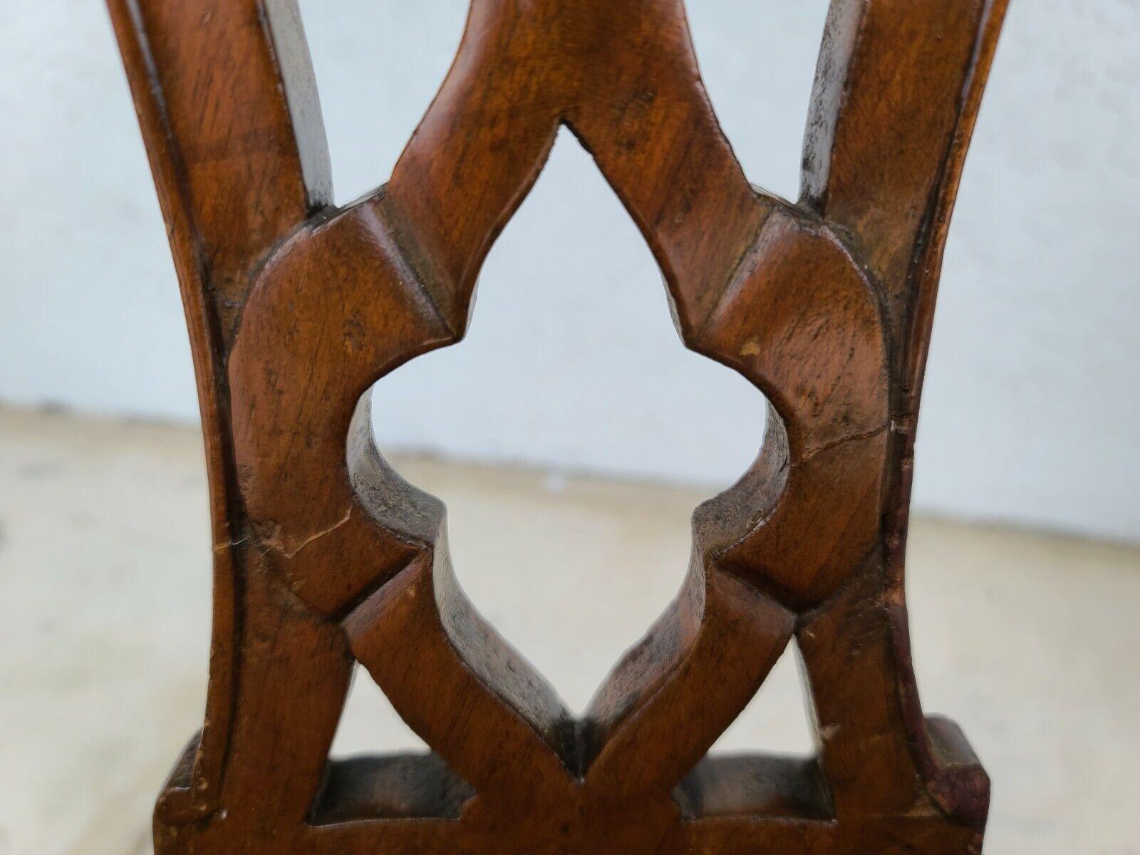Vintage Chippendale Mahogany Dining Chairs Carved Tassels & Drapery, Set 6 For Sale 5