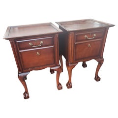 Vintage Chippendale Mahogany Nightstand Side Table