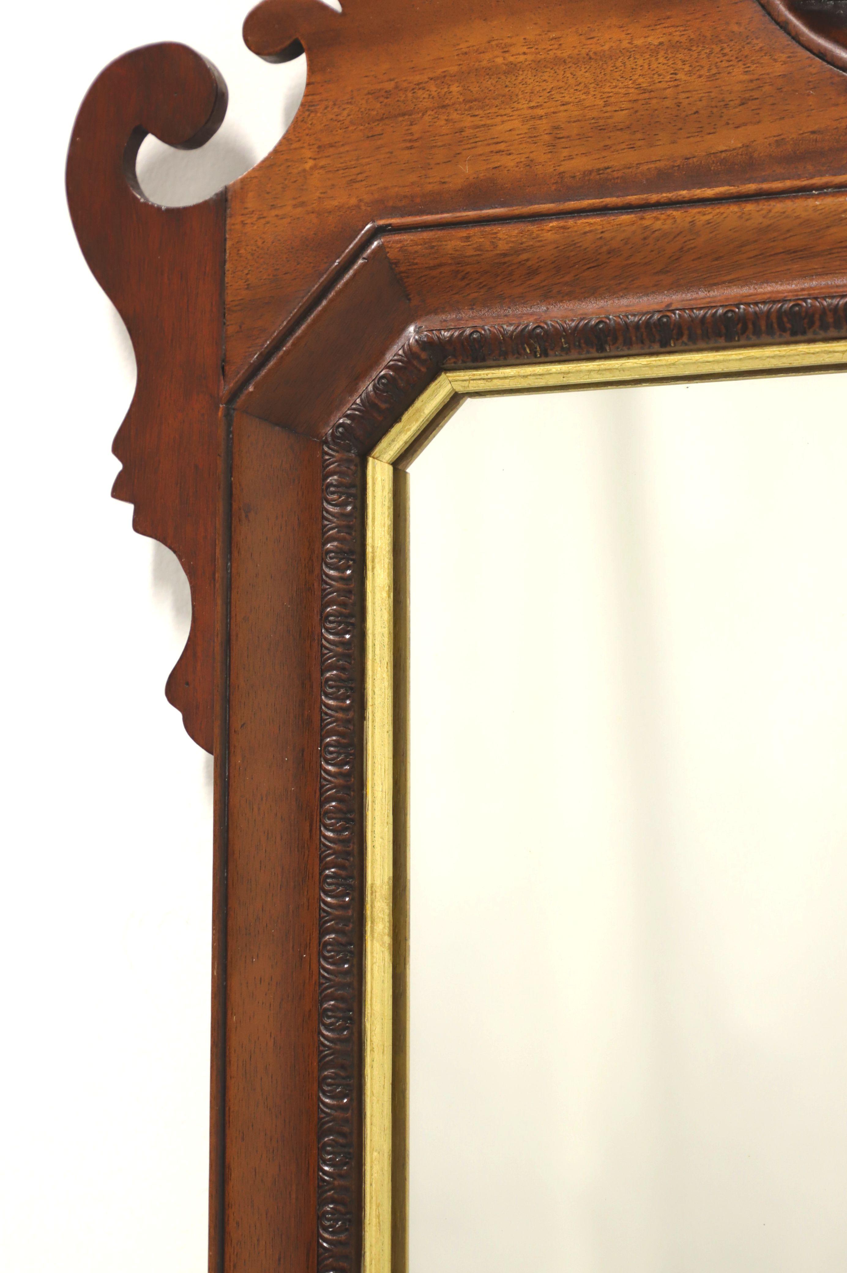 20th Century Vintage Chippendale Mahogany Wall Mirror with Prince of Wales Plumes
