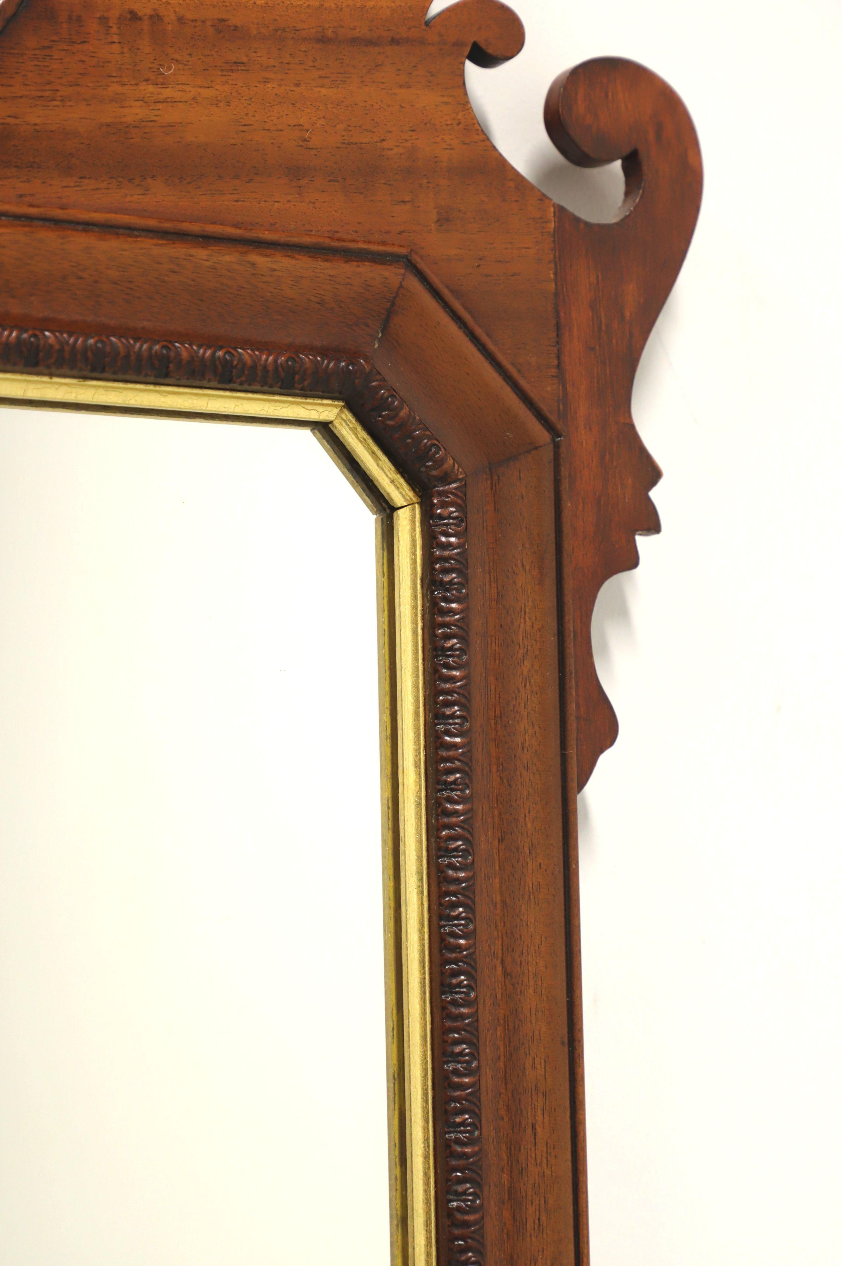 Vintage Chippendale Mahogany Wall Mirror with Prince of Wales Plumes 1