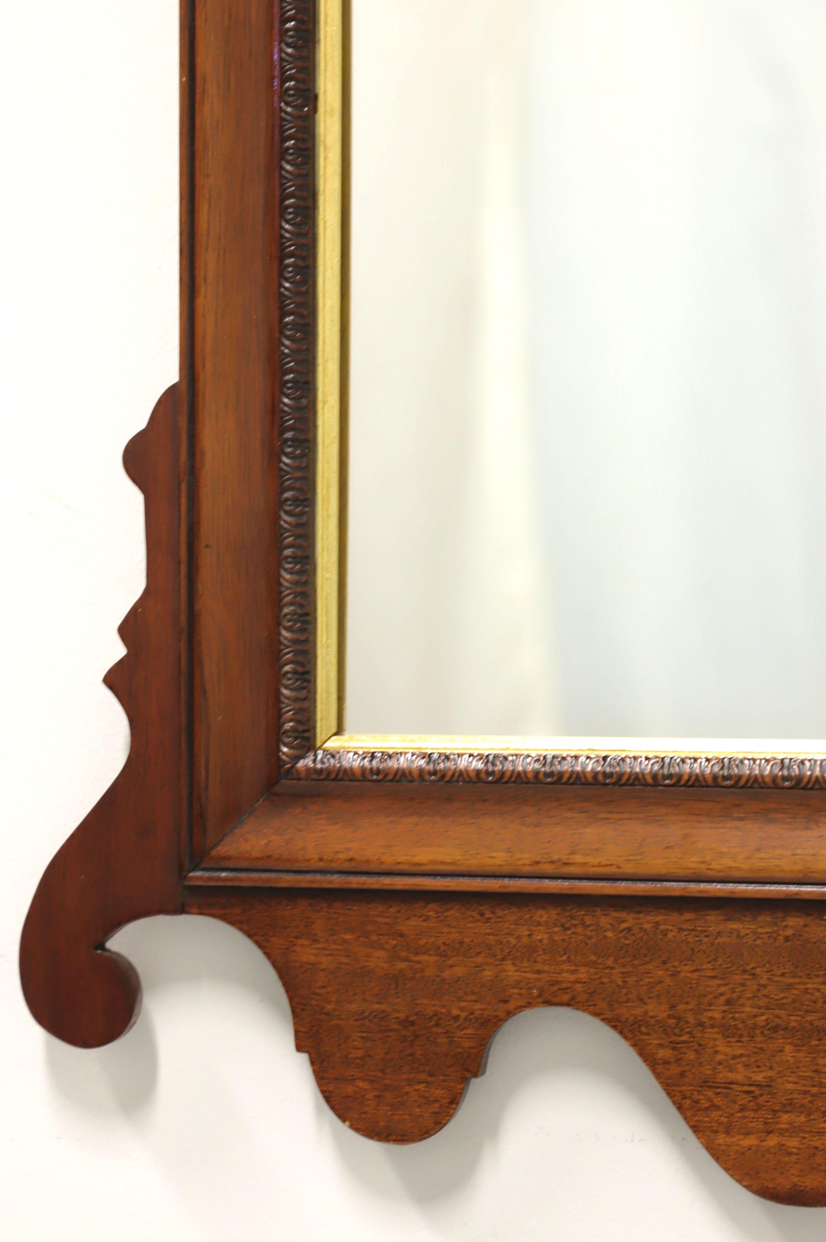 Vintage Chippendale Mahogany Wall Mirror with Prince of Wales Plumes 2