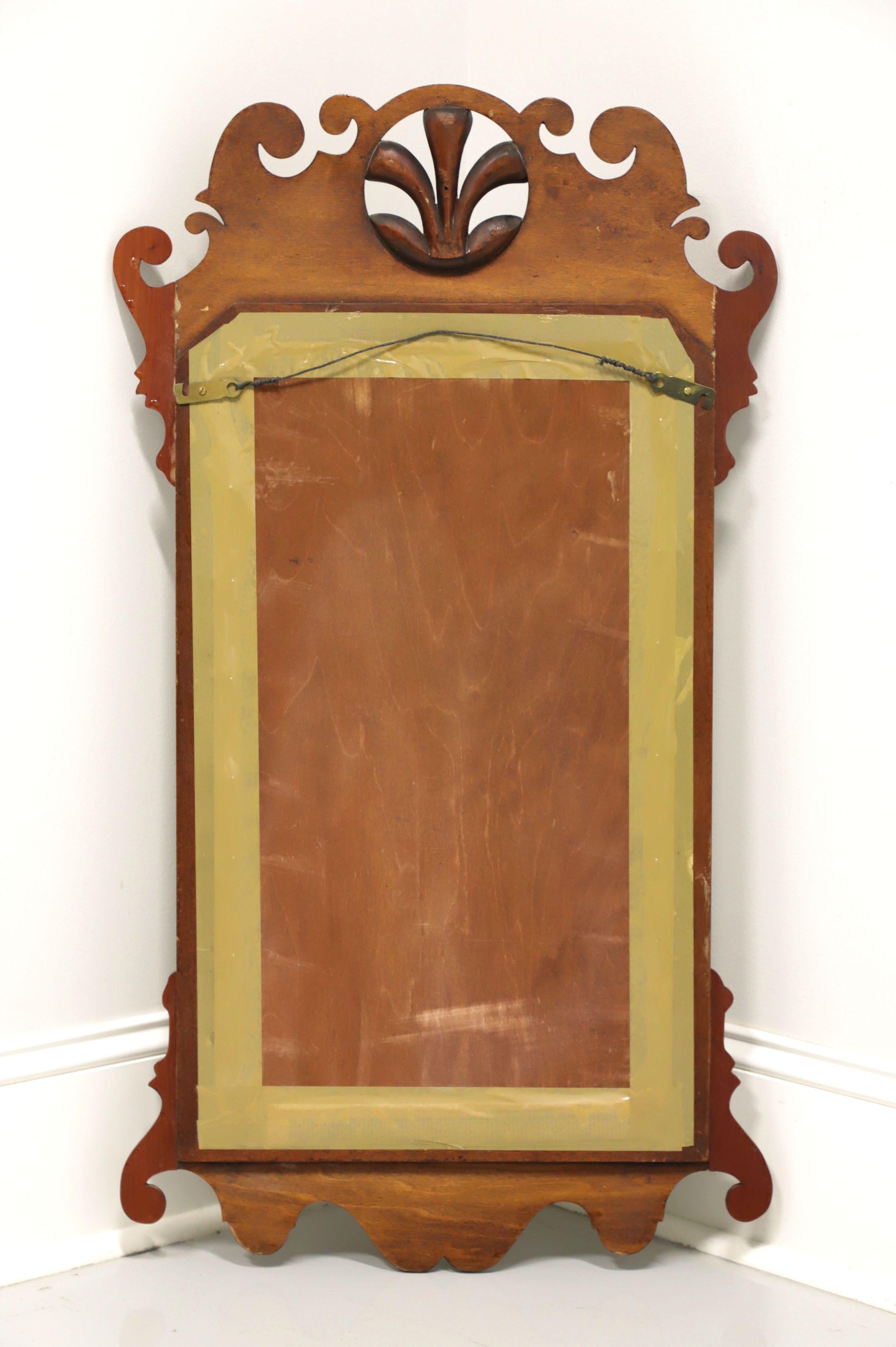 Vintage Chippendale Mahogany Wall Mirror with Prince of Wales Plumes 4