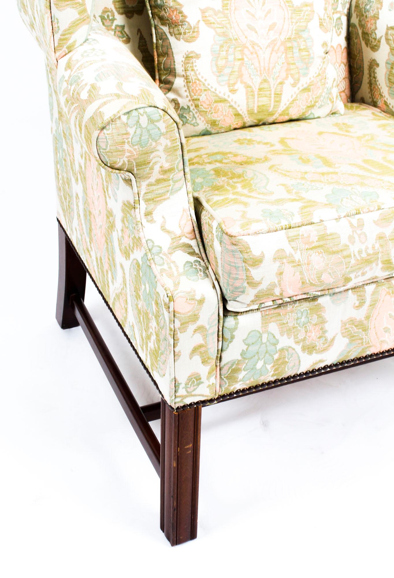 Vintage Chippendale Revival Wingback Chair Sessel:: 20. Jahrhundert 3