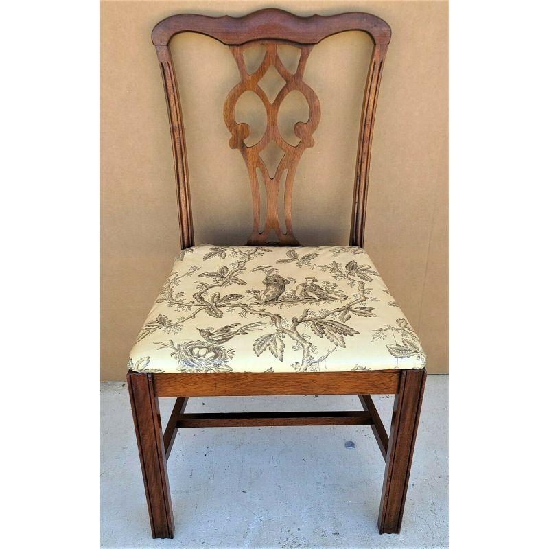 Vintage Chippendale Solid Mahogany Dining Chairs by Statesville In Good Condition In Lake Worth, FL