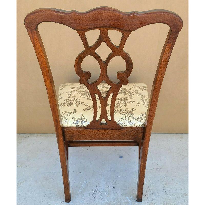 Mid-20th Century Vintage Chippendale Solid Mahogany Dining Chairs by Statesville
