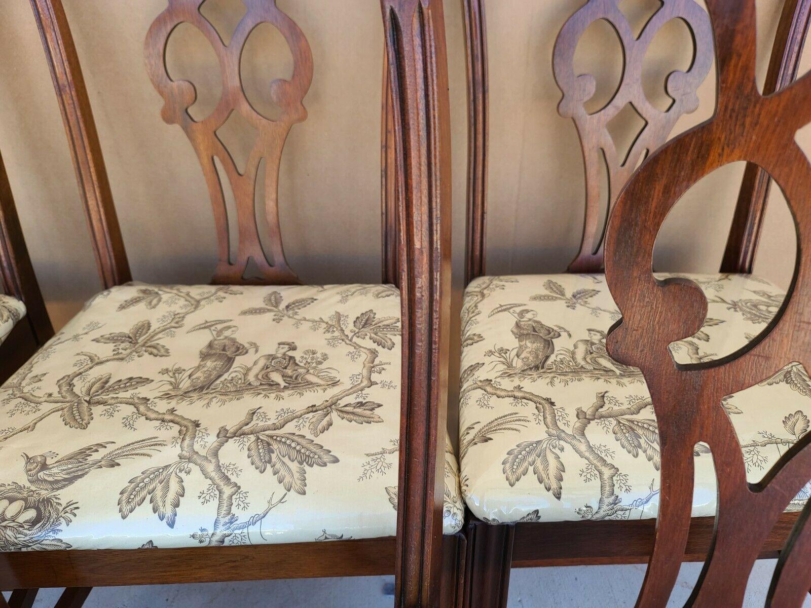 Vintage Chippendale Solid Mahogany Dining Chairs by Statesville 2