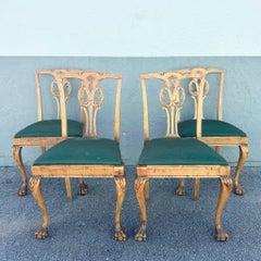 Vintage Chippendale Style Ball in Claw Dining Chairs - Set of 4