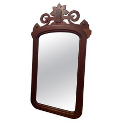 Vintage Chippendale Style Beveled Blue Toned Wall Mirror