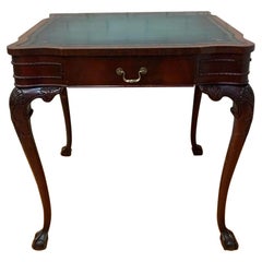 Vintage Chippendale Stil geschnitzt Mahagoni einzelne Schublade Leder oben Spieltisch