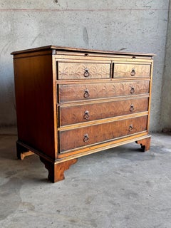 Vintage Chippendale-Style Chest of Drawers with End-Grain Veneer, 1970s