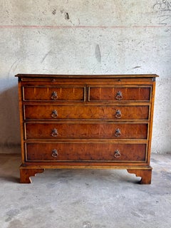 Vintage Chippendale-Style Chest of Drawers with End-Grain Veneer, 1970s