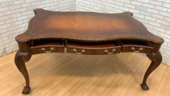 Vintage Chippendale Style Double Sided Executive Desk by Maitland Smith