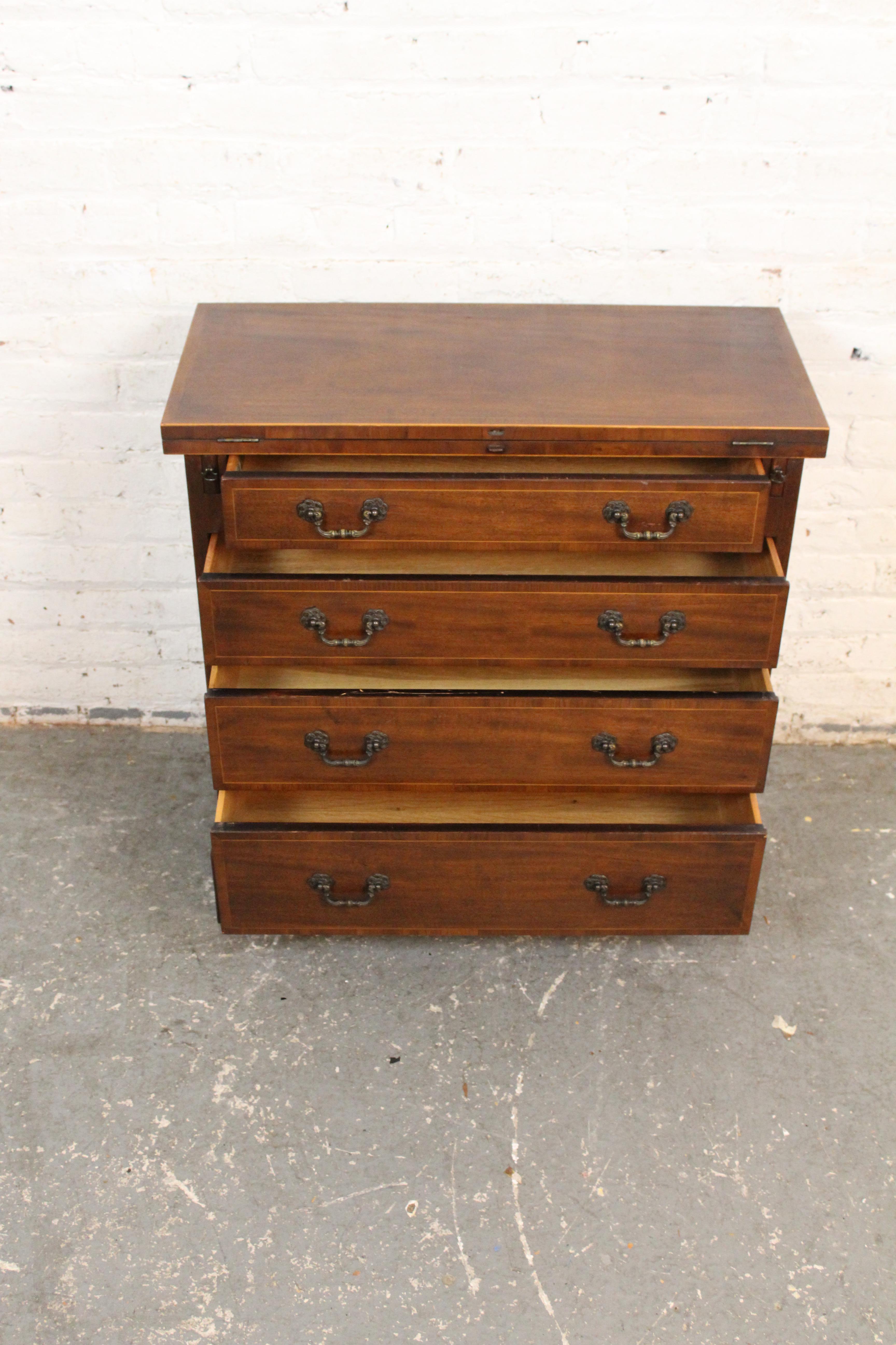American Vintage Chippendale Style Flip-Top Dresser by Baker Furniture For Sale