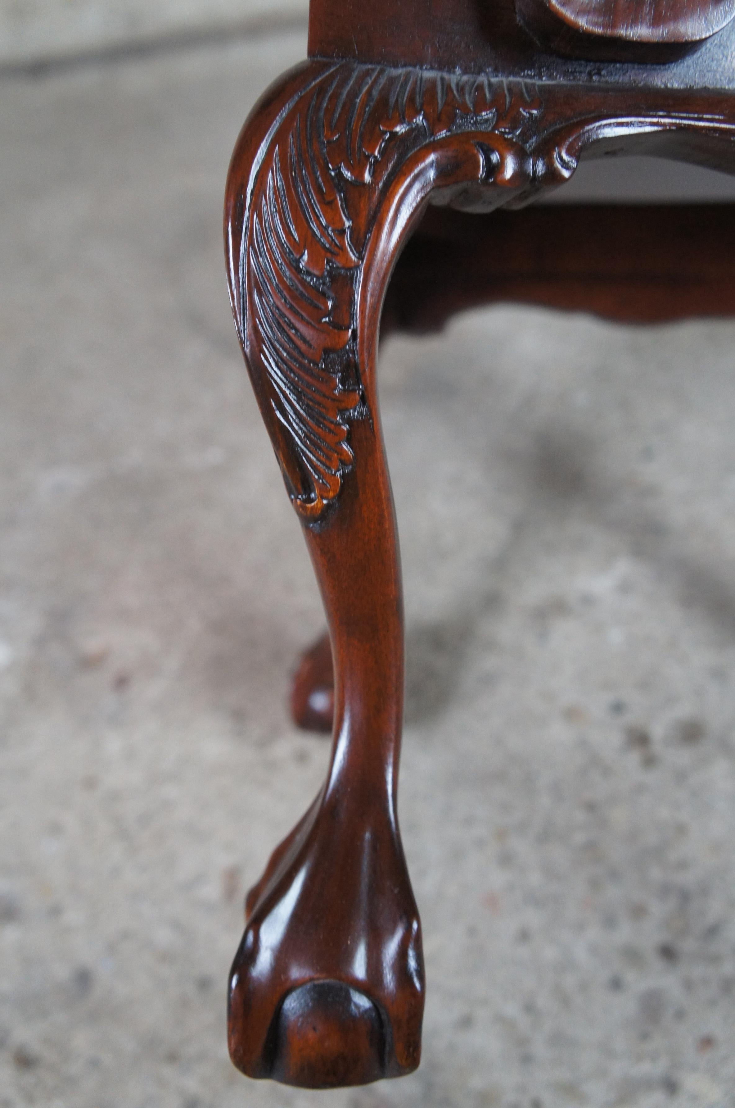 Vintage Chippendale Style Mahogany Childs Doll Accent Chair Ball & Claw 6