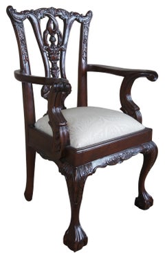Vintage Chippendale Style Mahogany Childs Doll Accent Chair Ball & Claw