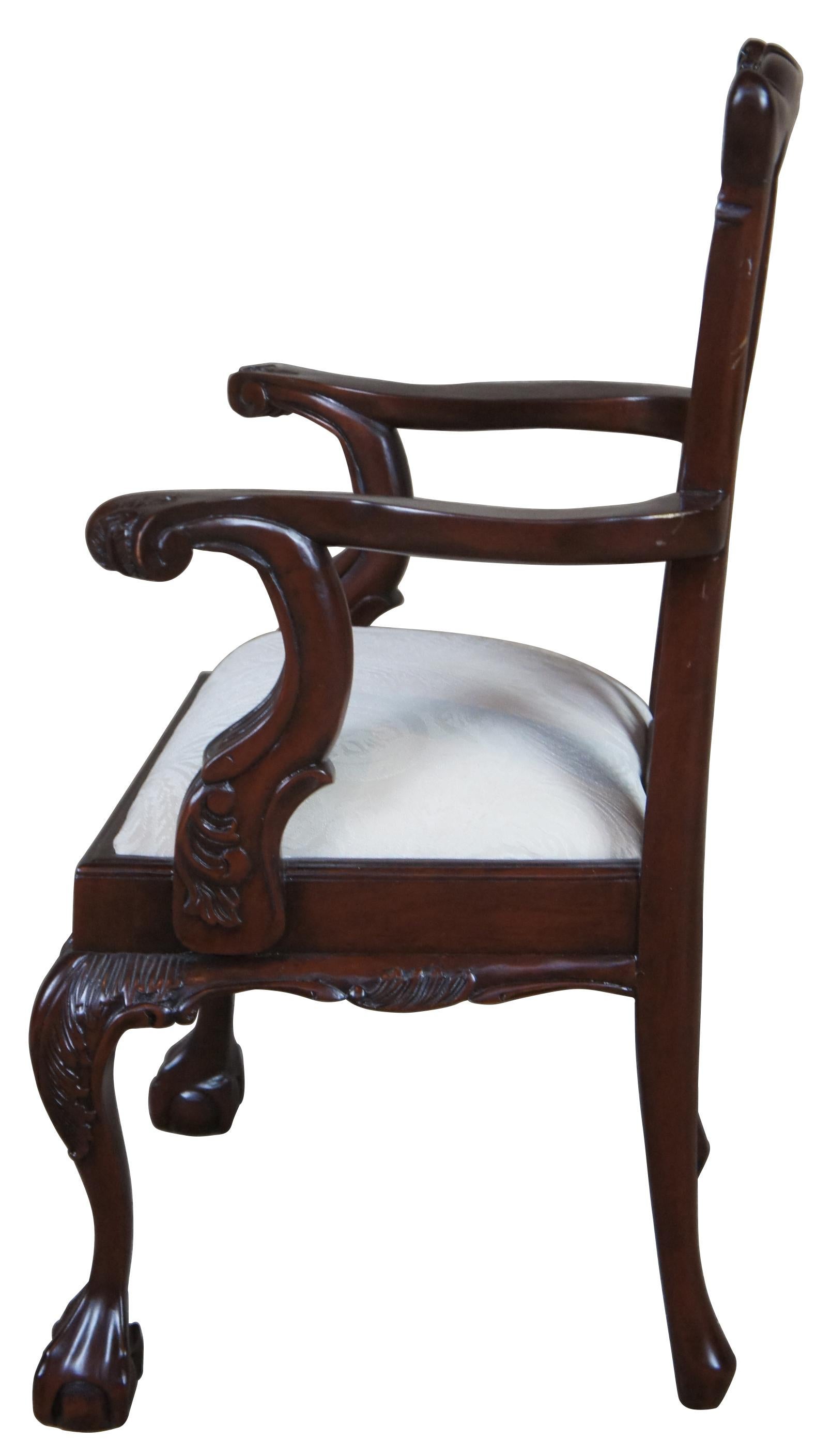 Vintage Chippendale Style Mahogany Childs Doll Accent Chair Ball & Claw In Good Condition In Dayton, OH