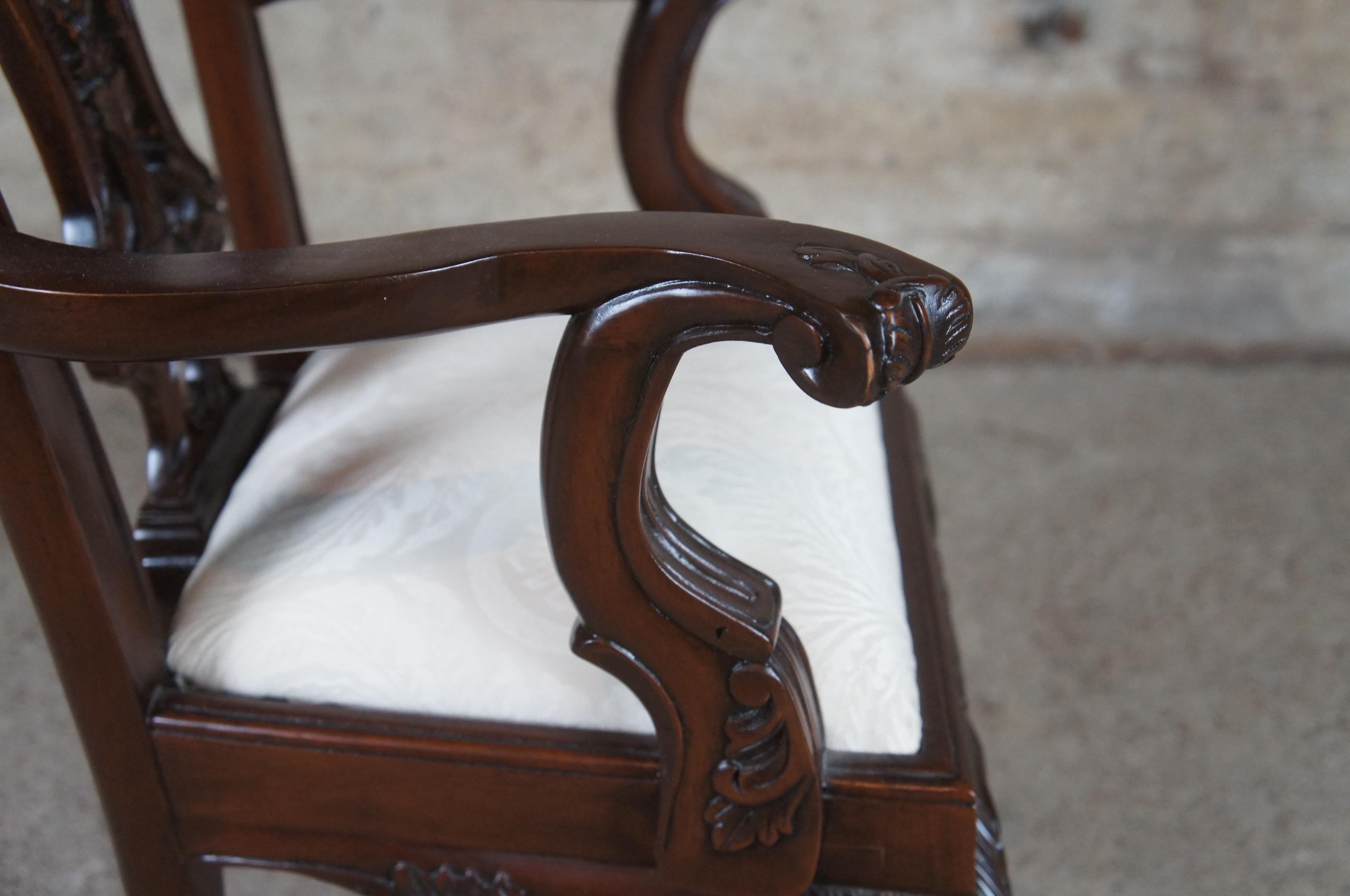 Vintage Chippendale Style Mahogany Childs Doll Accent Chair Ball & Claw 2