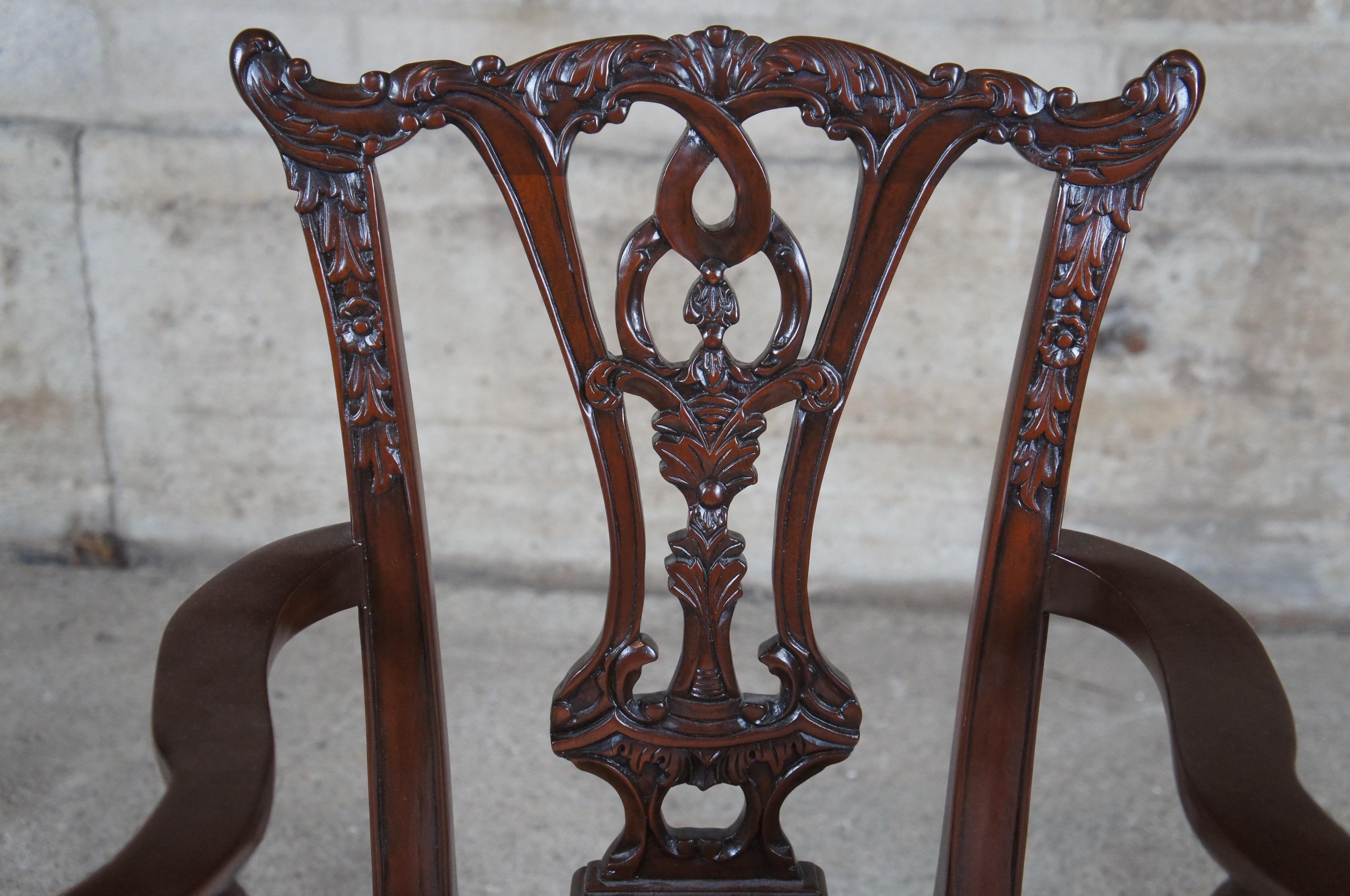 Vintage Chippendale Style Mahogany Childs Doll Accent Chair Ball & Claw 3
