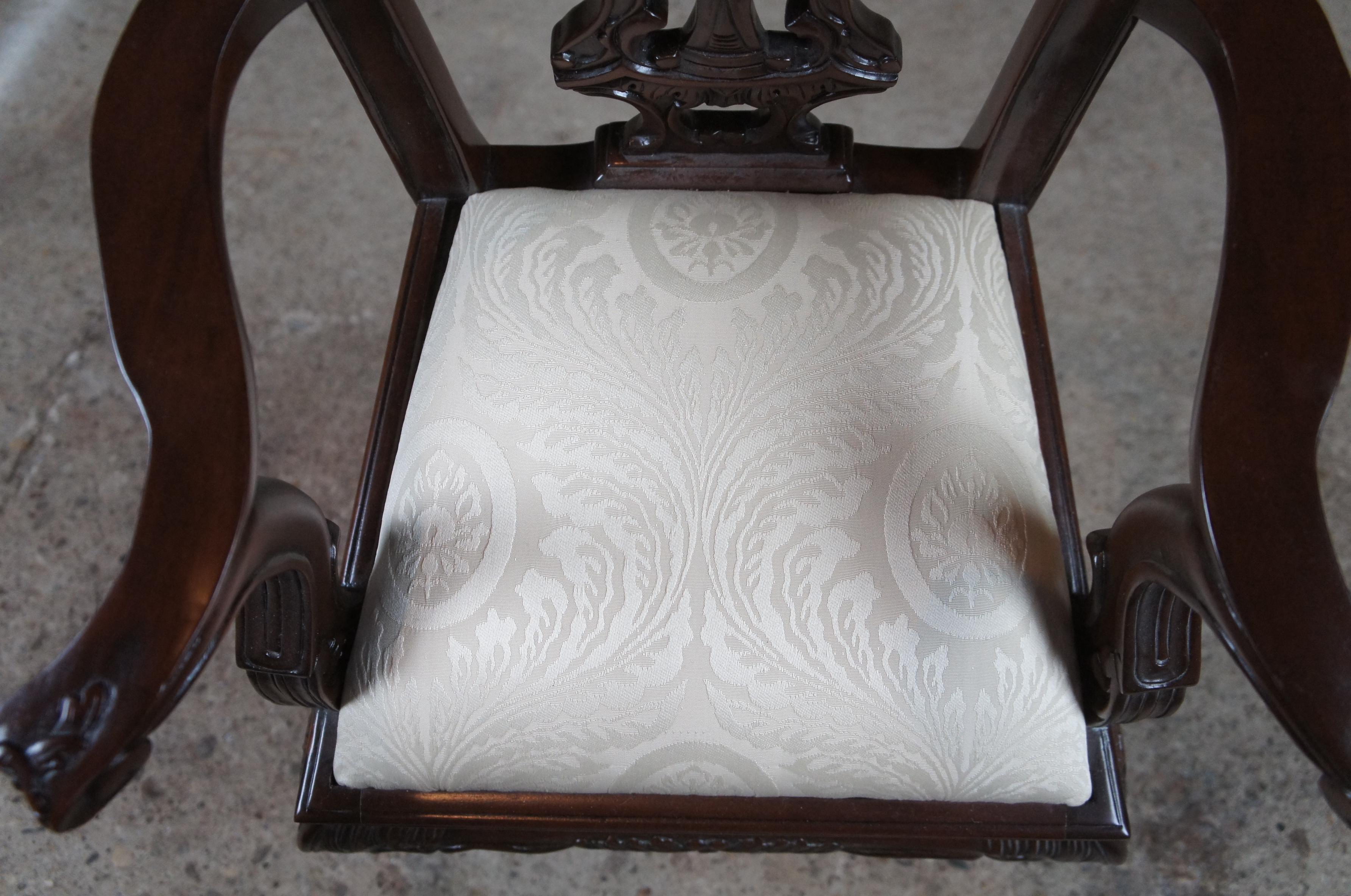 Vintage Chippendale Style Mahogany Childs Doll Accent Chair Ball & Claw 4