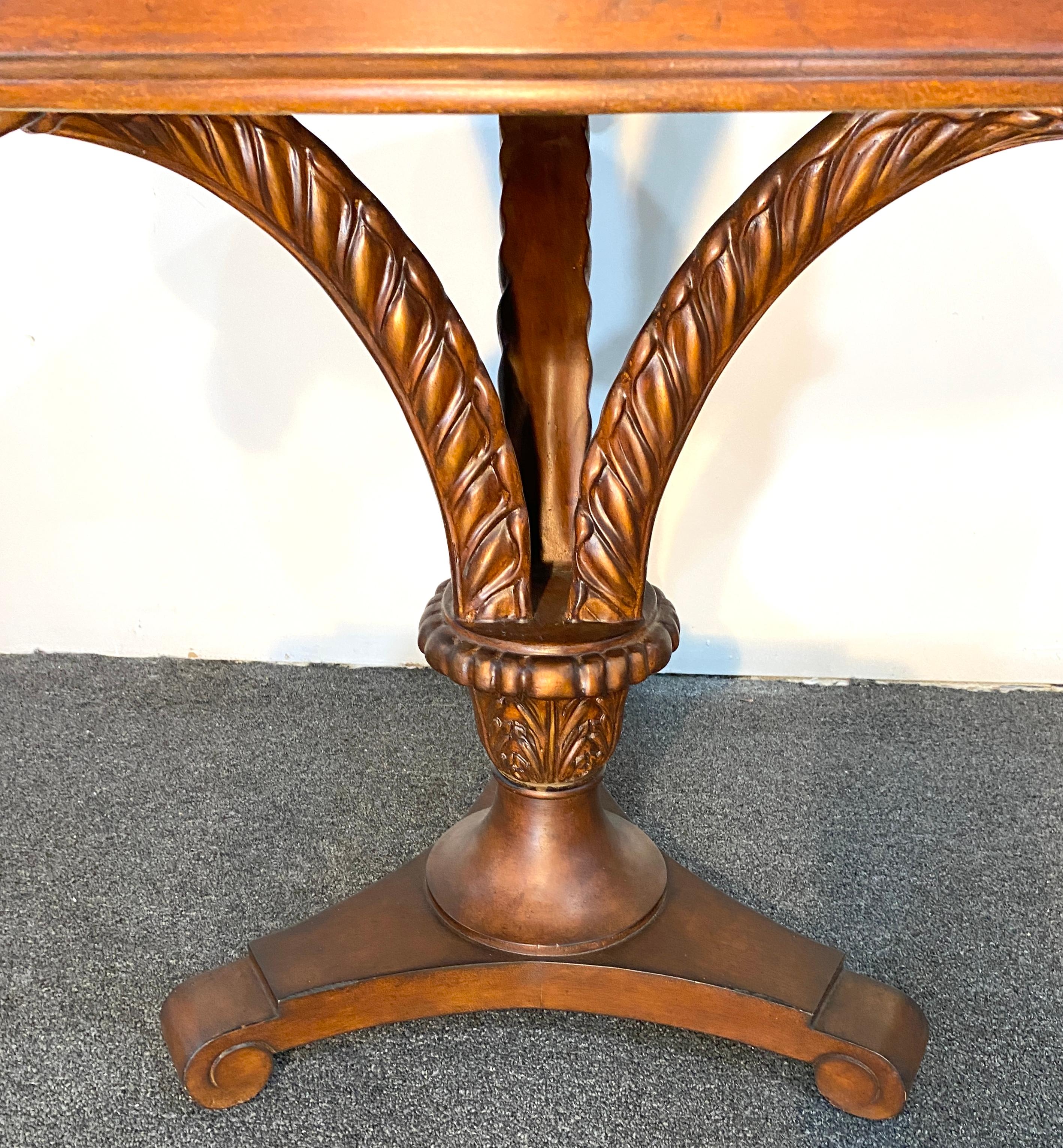 Vintage Chippendale Style Mahogany Round Side Table 1