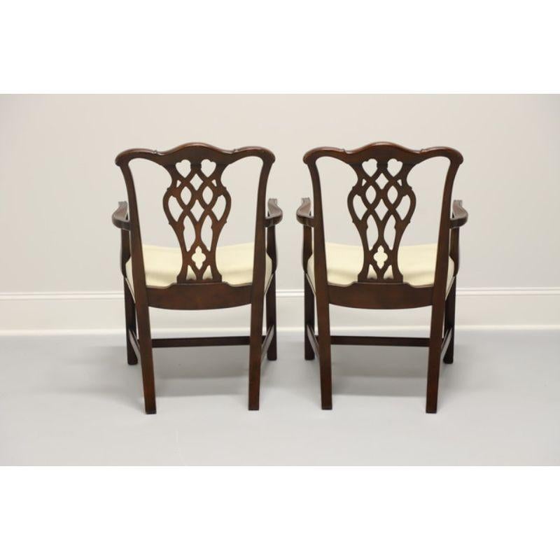 Chippendale Style Mahogany Straight Leg Dining Armchairs - Pair In Good Condition In Charlotte, NC