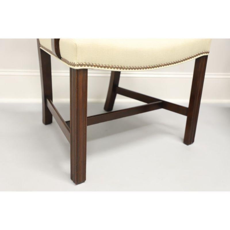 Chippendale Style Mahogany Straight Leg Dining Armchairs - Pair 4