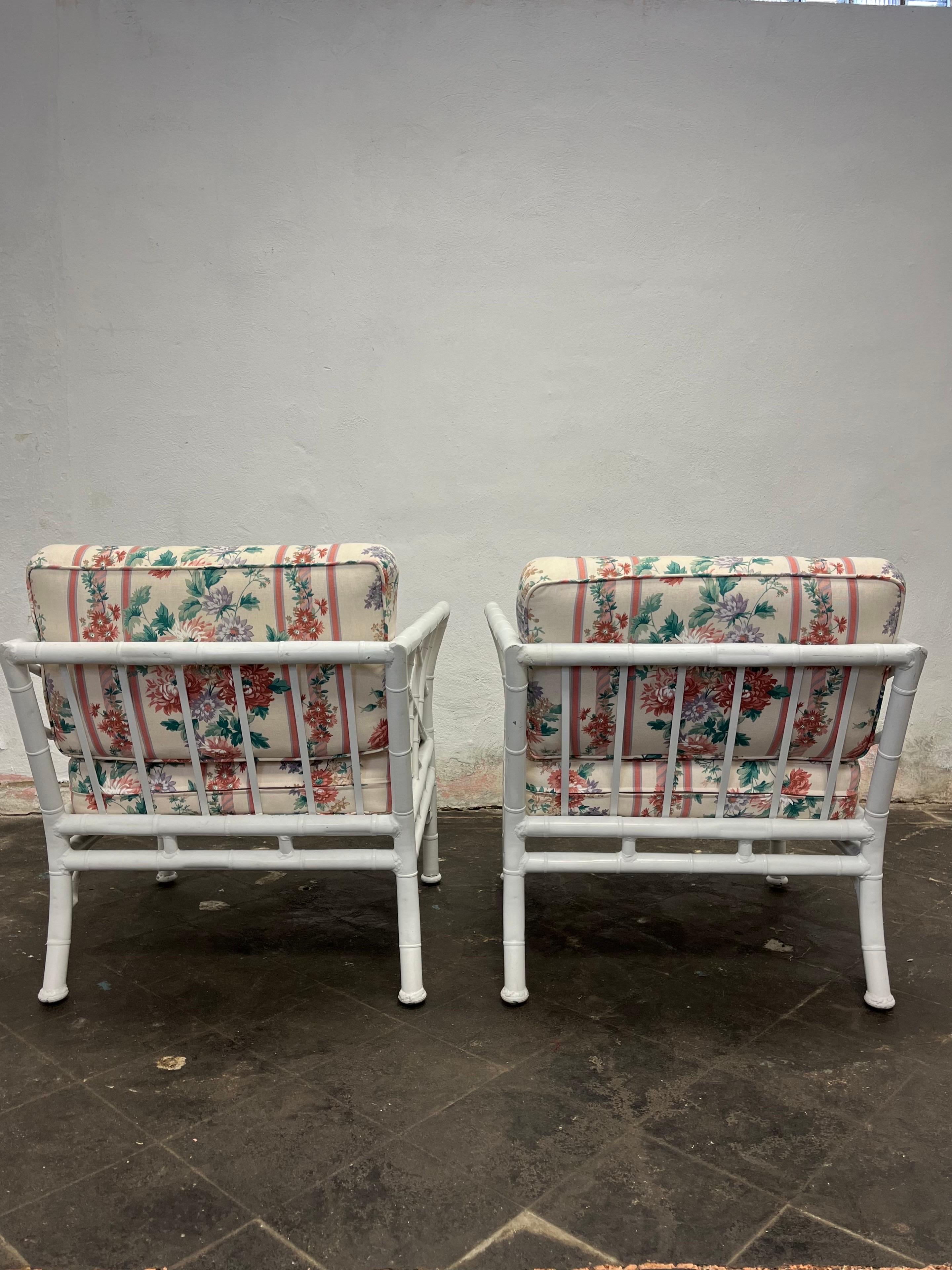 American Vintage Chippendale Style Patio Chairs by Meadowcraft For Sale