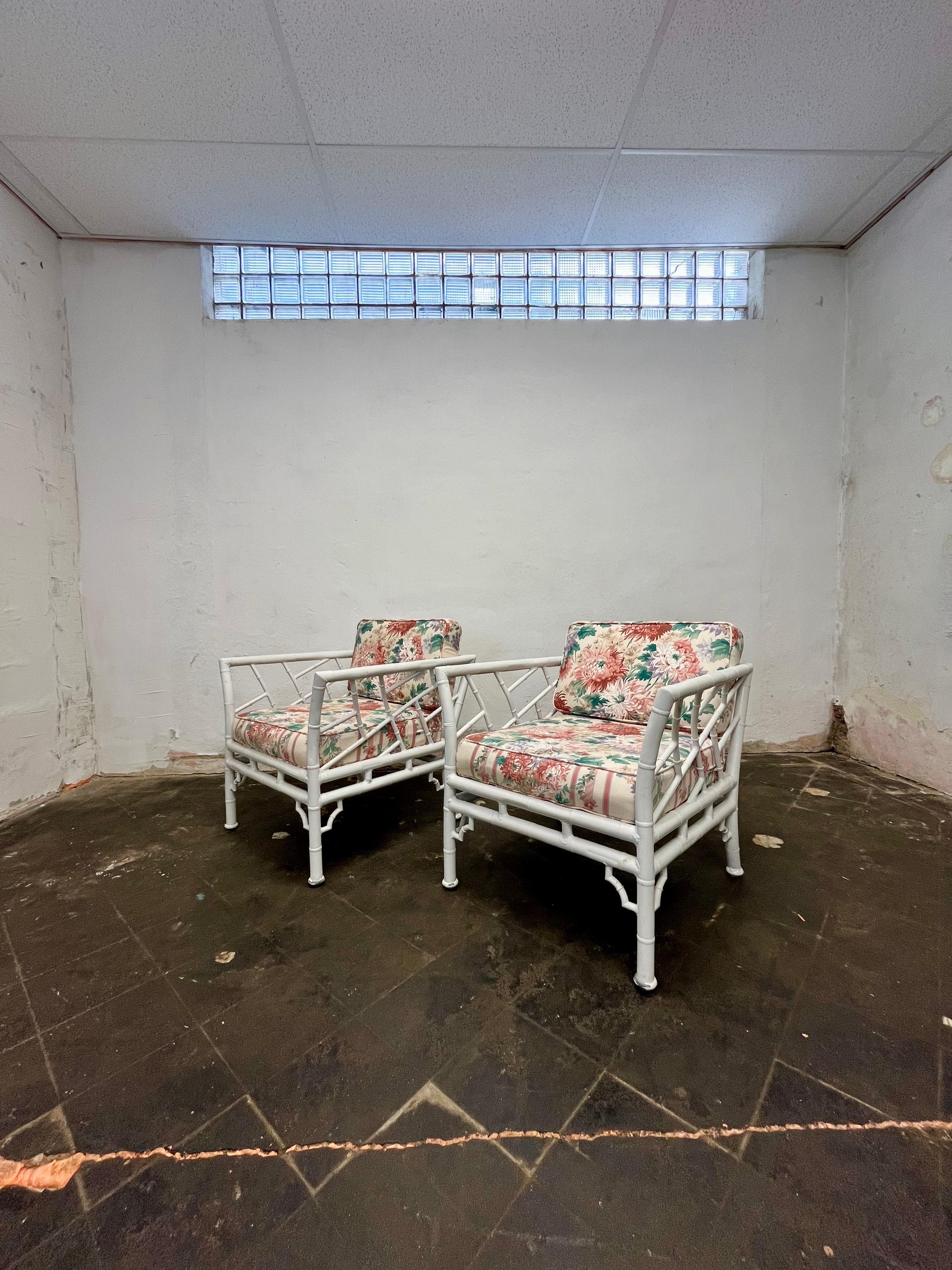 20th Century Vintage Chippendale Style Patio Chairs by Meadowcraft