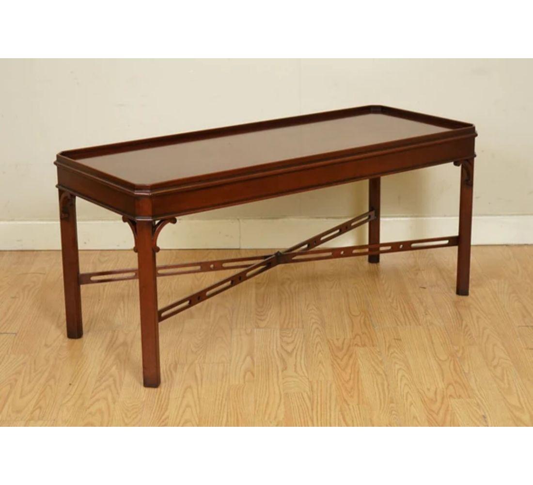 Hand-Crafted Vintage Chippendale Style Solid Coffee Table, Early 20th Century For Sale