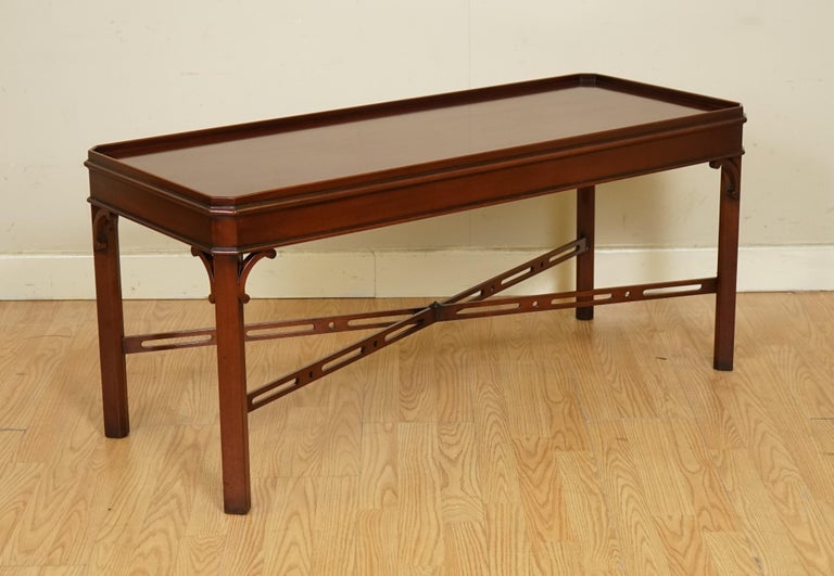 We are so excited to present to you this stunning solid mahogany chippendale style coffee table.

We have lightly restored this by giving it a hand clean all over, hand waxed and hand polish. 

Please carefully look at the pictures to see the