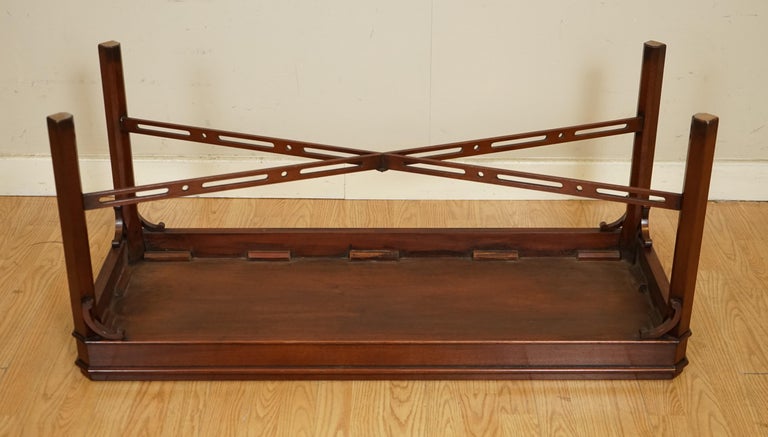Vintage Chippendale Style Solid Hardwood Coffee Table Early 20th Century For Sale 5