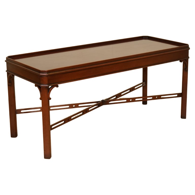 Vintage Chippendale Style Solid Hardwood Coffee Table Early 20th Century For Sale