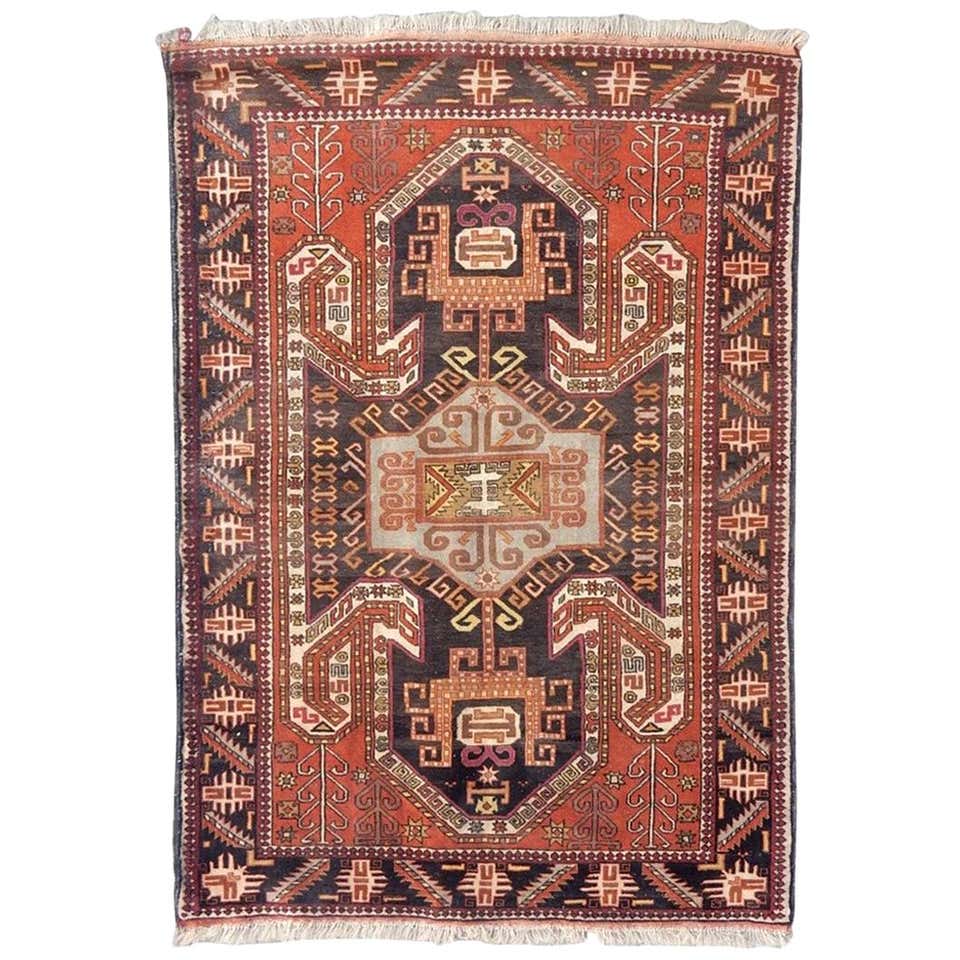Antique Azerbaijan Runner Rug with Red and Black Tribal Details For ...