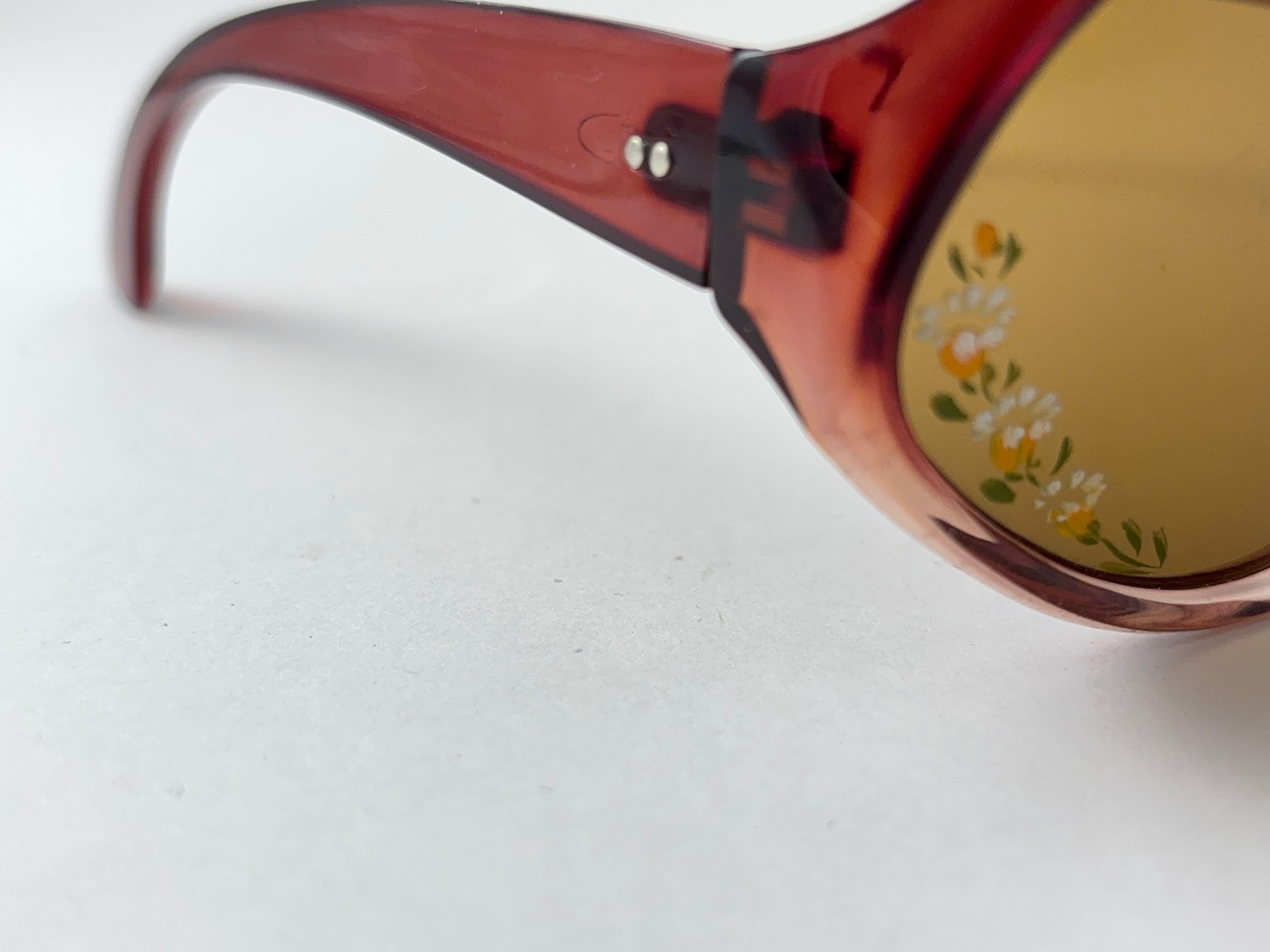 Lunettes de soleil vintage Chistil peintes à la main 1970 Made in France en vente 1